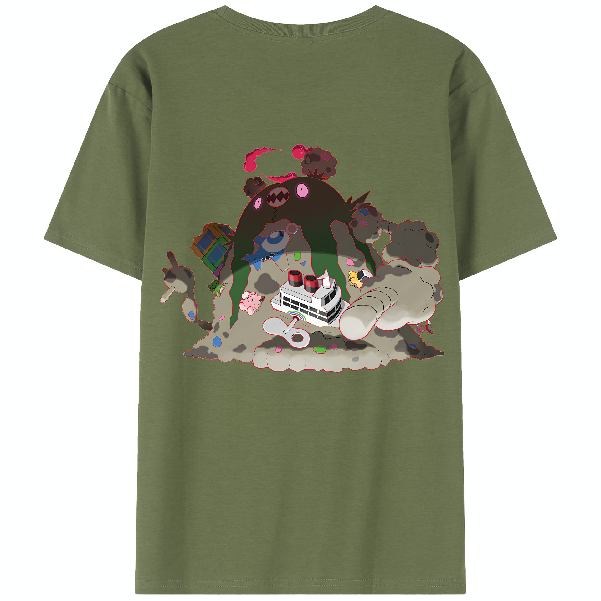 （画像用） ポケットモンスター Pokémon 綿100％半袖Tシャツ（背面プリント）
